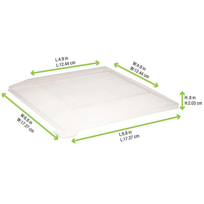 Couvercle Samourai dôme transparent en plastique PET transparent pour assiette 175x175mm H20mm-100Pcs