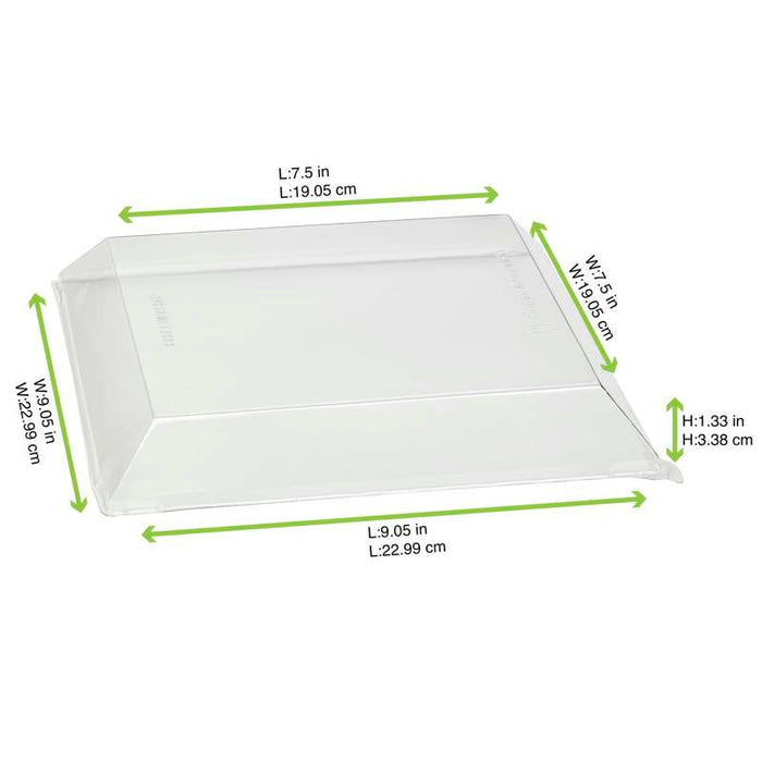 Couvercle Samourai dôme transparent en plastique PET transparent pour barquette 230x230mm H34mm-100Pcs