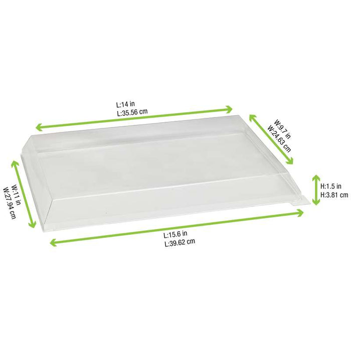 Couvercle Samourai dôme transparent en plastique PET transparent pour barquette 390x280mm H45mm-50Pcs