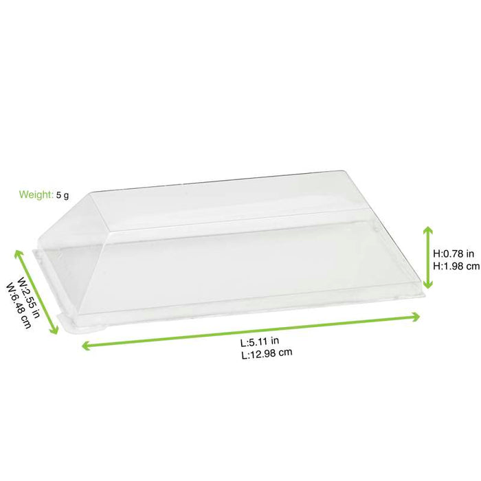 Couvercle Samourai dôme transparent en plastique PET transparent pour barquette 130x65mm H20mm-100Pcs