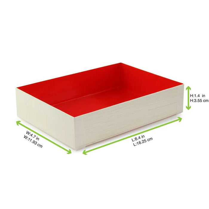 Boite bois intérieur rouge "Samouraï"  165x120mm H36mm-100Pcs
