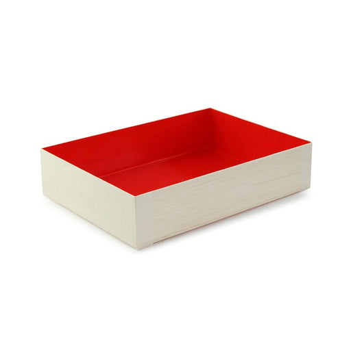 Boite bois intérieur rouge "Samouraï"  165x120mm H36mm-100Pcs