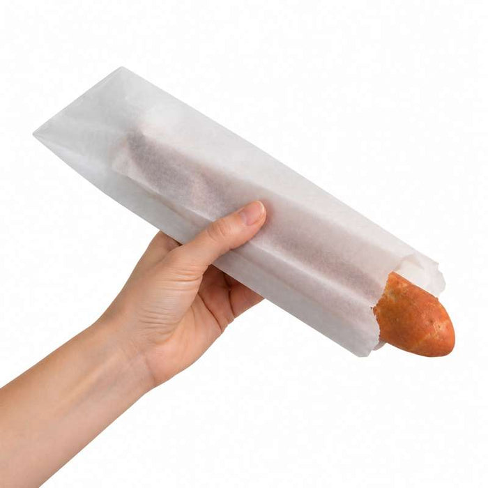 Sac sandwich papier blanc  100x40mm H340mm-1000Pcs