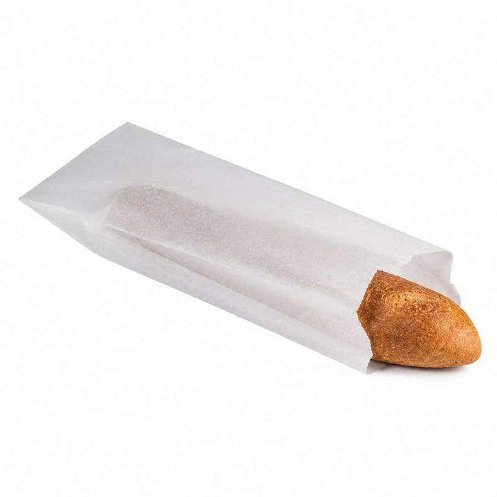 Sac à sandwich en papier ingraissable blanc 100x40mm H340mm - 1000Pcs