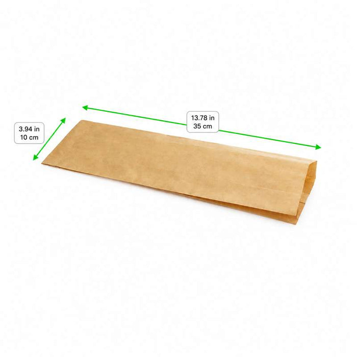 Sac sandwich papier brun  100x40mm H350mm-1000Pcs