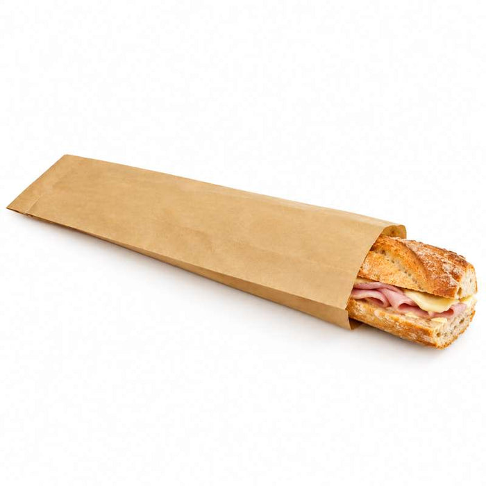 Sac sandwich papier brun  100x40mm H350mm-1000Pcs