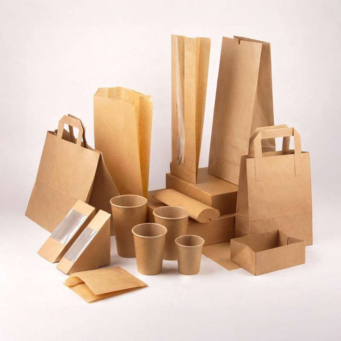 Sac sandwich papier brun à fenêtre 120x40mm H340mm-1000Pcs