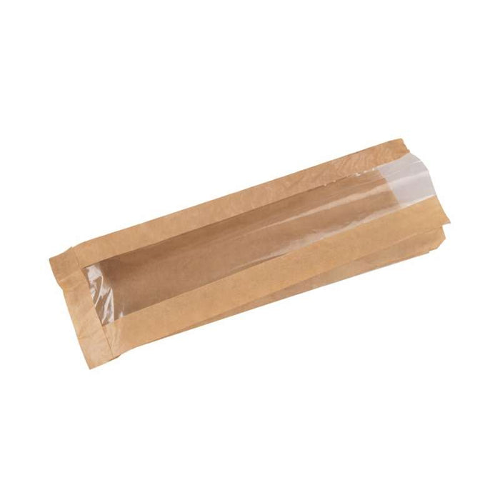 Sac sandwich papier brun à fenêtre 120x40mm H340mm-1000Pcs