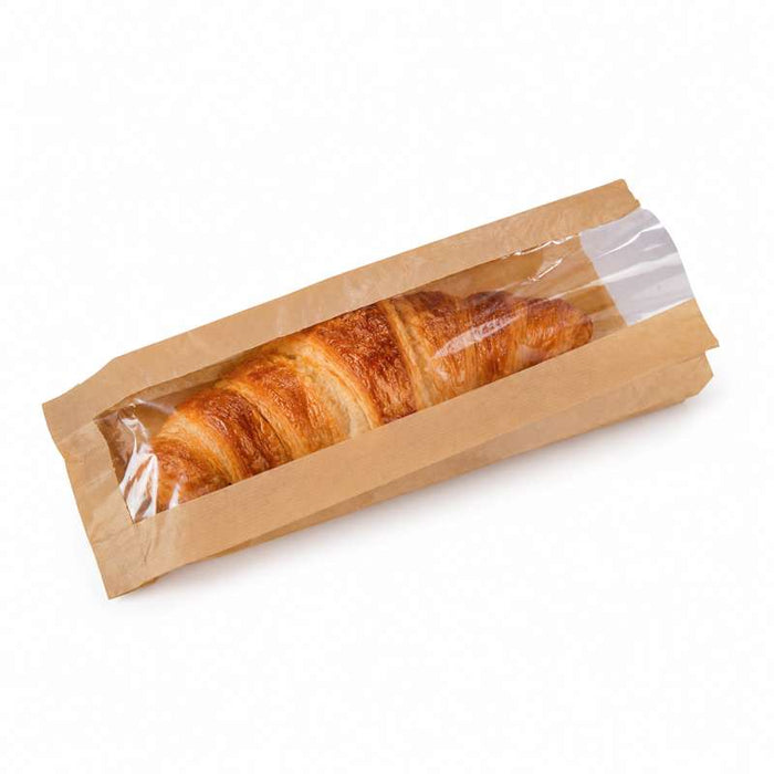 Sac sandwich papier brun à fenêtre 120x40mm H340mm-1000Pcs