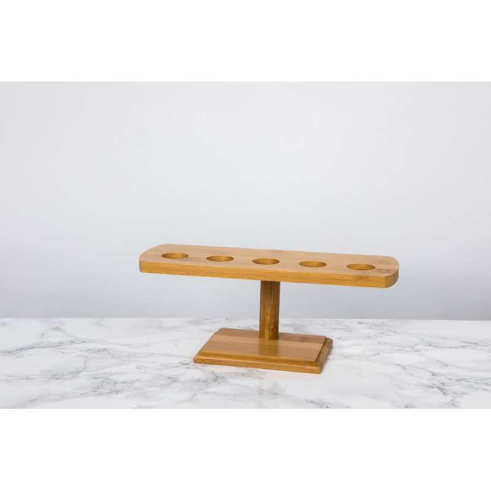 Présentoir en bambou 5 trous pour mini cônes 235x80mm H95mm - 10Pcs