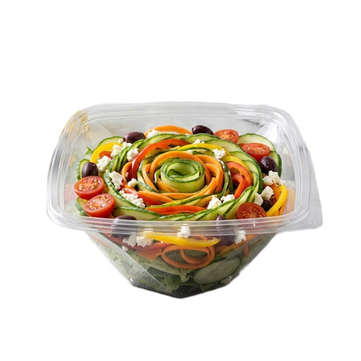 Saladier PET carré transparent vrillé  200x200mm H80mm 1000ml-400Pcs