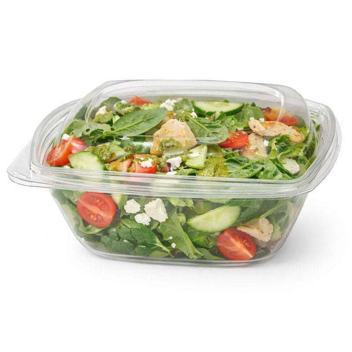 Saladier PET carré transparent  190x190mm H65mm 1000ml-100Pcs