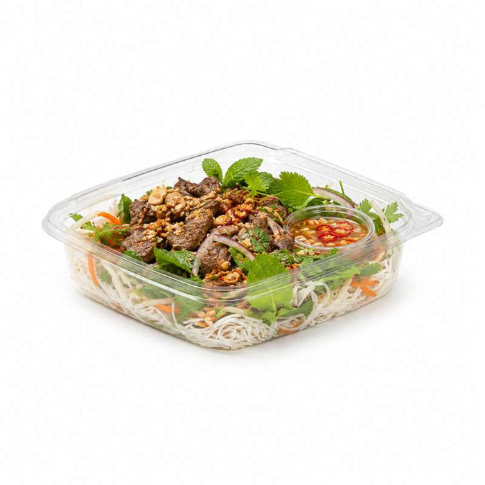 Saladier PET carré transparent  190x190mm H65mm 750ml-200Pcs
