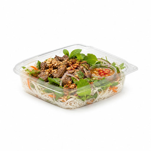 Saladier PET carré transparent  190x190mm H65mm 750ml-200Pcs