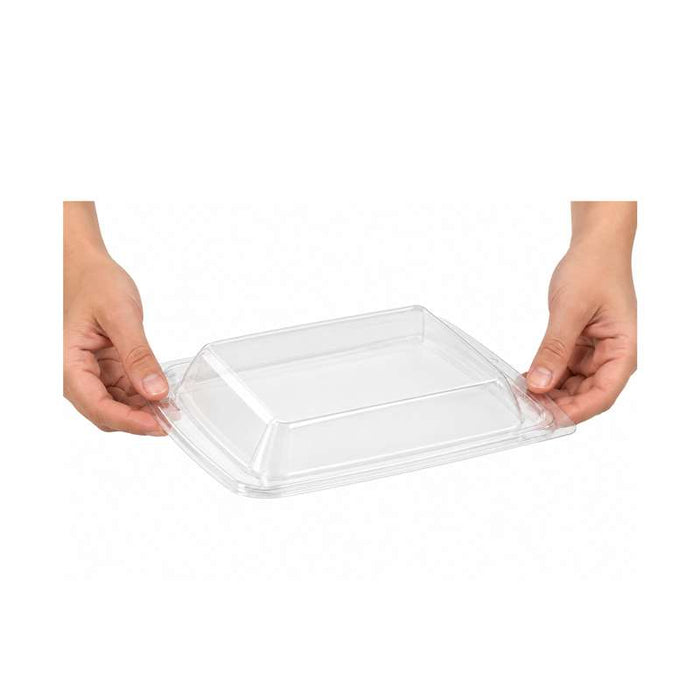 Couvercle dôme carré en plastique transparent 195x195mm H20mm - 300Pcs