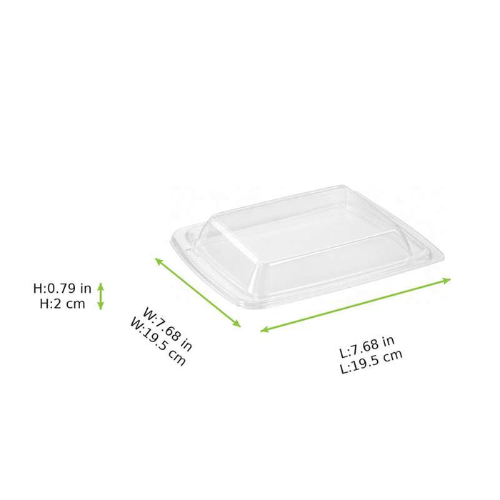 Couvercle dôme carré en plastique transparent 195x195mm H20mm - 300Pcs