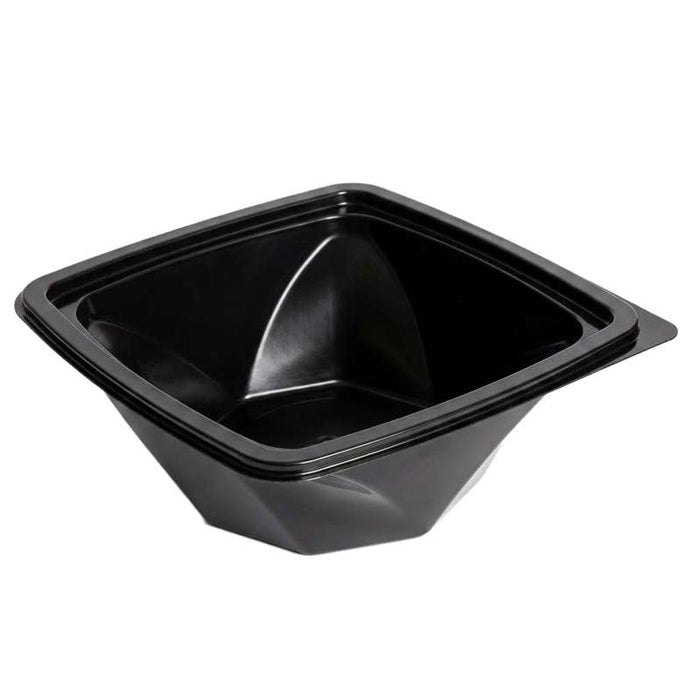 Saladier plastique PET carré noir vrillé 200x200mm H80mm 1000ml-400Pcs