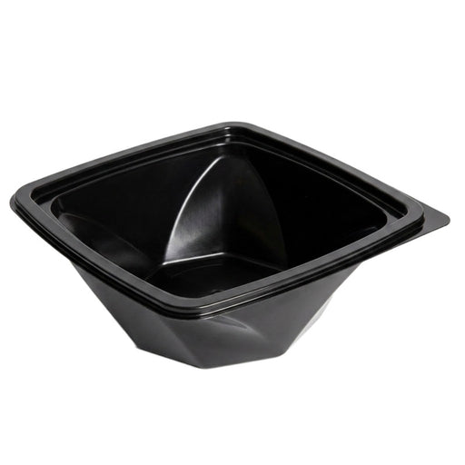 Saladier plastique PET carré noir vrillé 200x200mm H80mm 1000ml-400Pcs