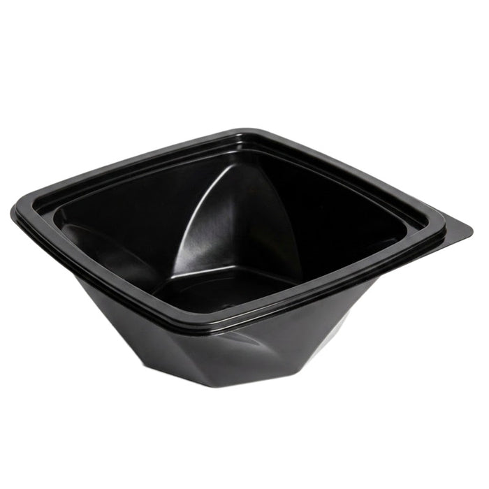 Saladier plastique PET carré noir vrillé 200x200mm H80mm 1000ml-400Pcs