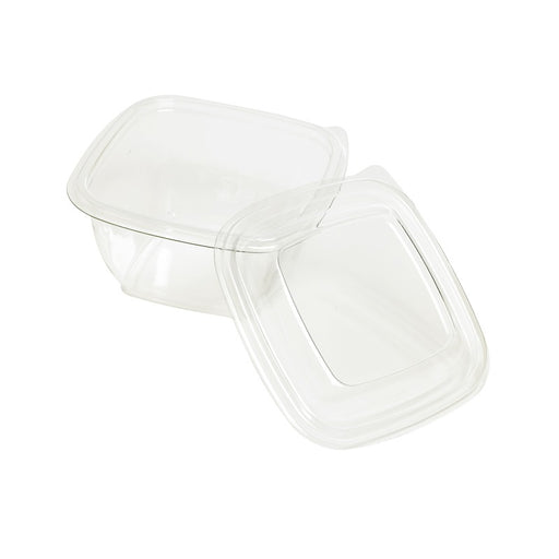 Saladier PET carré transparent  130x130mm H60mm 480ml-100Pcs