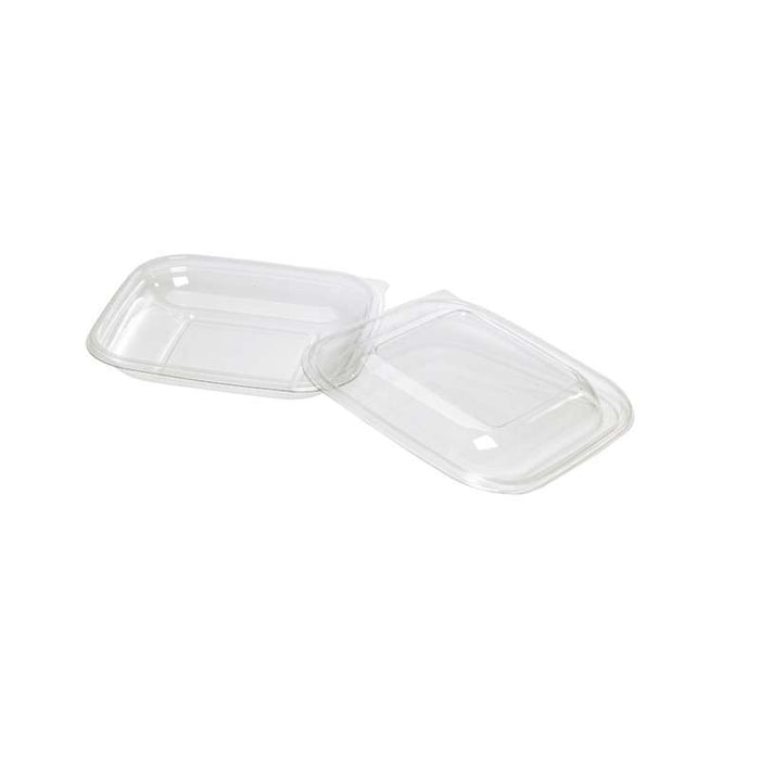 Boîte carrée extra-plate transparente avec couvercle 195x195mm H30mm 500ml - 100Pcs