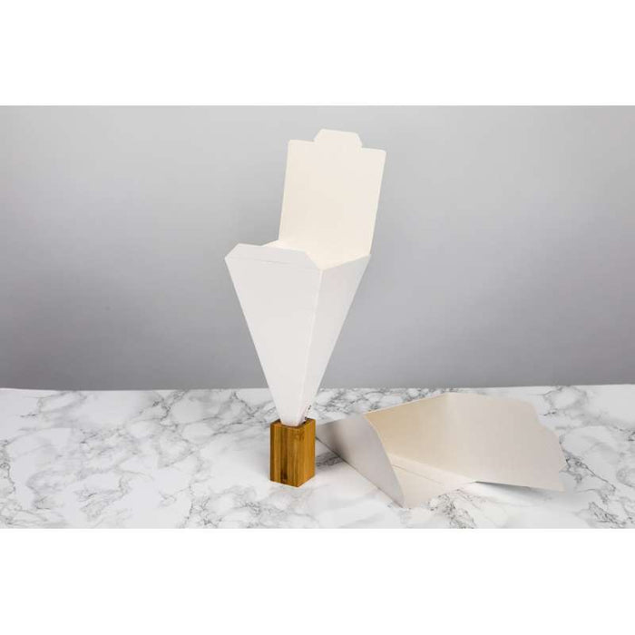 Cône snack refermable carton blanc  90x90mm H190mm - 400Pcs