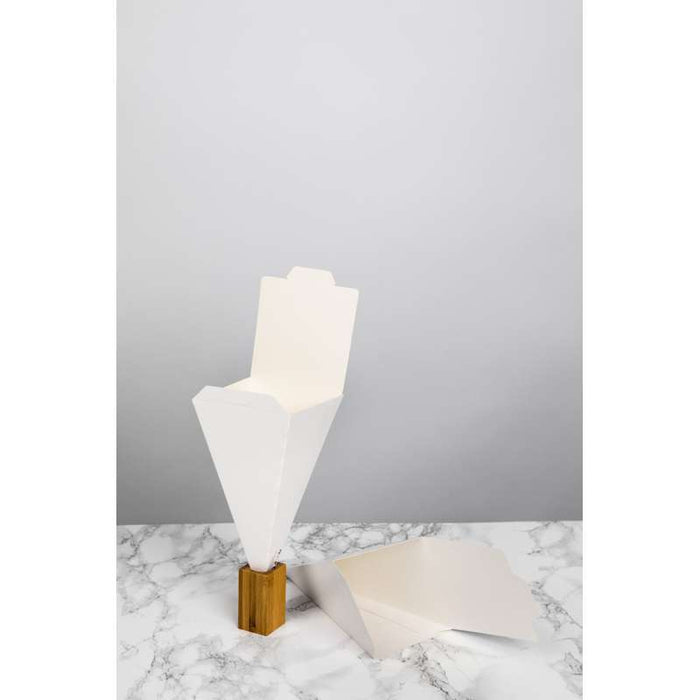 Cône snack refermable carton blanc  90x90mm H190mm - 400Pcs