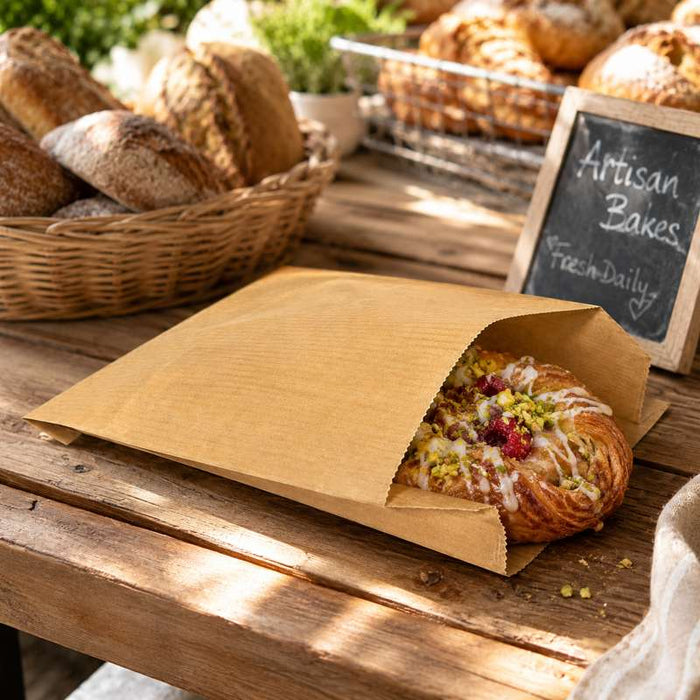 Sachet kraft brun multi-usage à soufflet 180x80mm H270mm - 1000Pcs