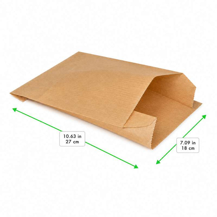 Sachet kraft brun multi-usage à soufflet 180x80mm H270mm - 1000Pcs