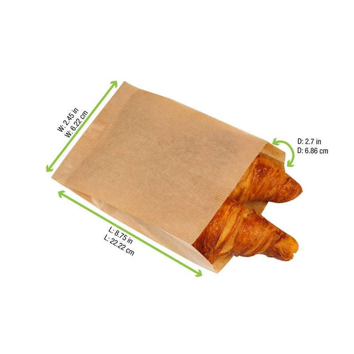 Sac papier tout usage brun  140x70mm H220mm-1000Pcs