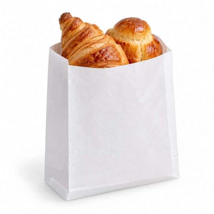 Sac papier tout usage blanc décor croissant  140x60mm H220mm-1000Pcs