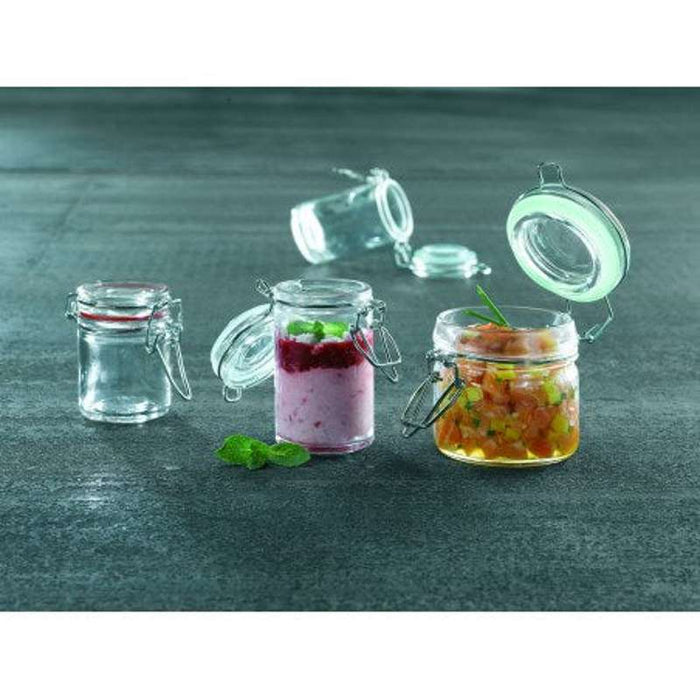 Bocal plastique PS transparent rond   H64mm 300ml - 30Pcs