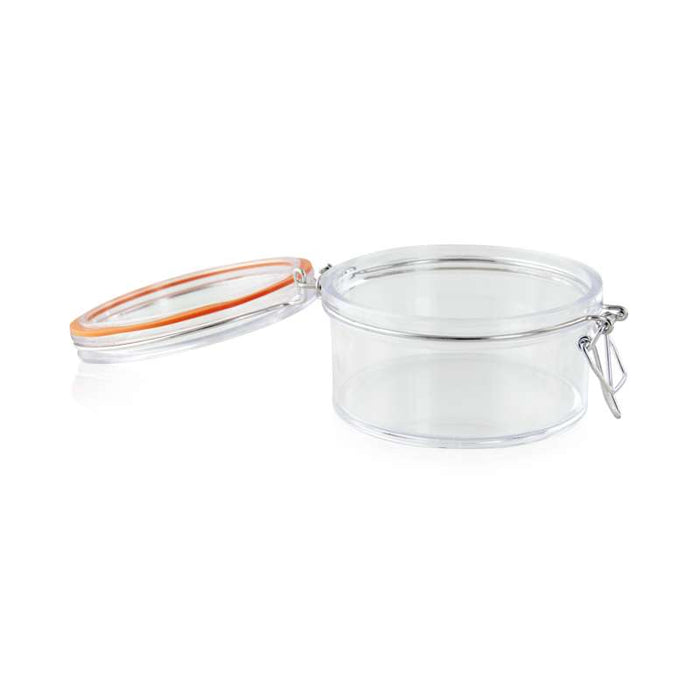 Bocal plastique PS transparent rond   H64mm 300ml - 30Pcs