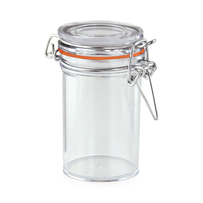 Bocal plastique PS transparent rond   H76mm 80ml - 60Pcs
