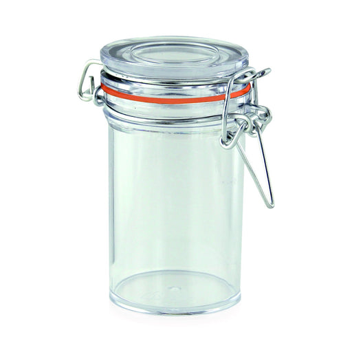 Bocal plastique PS transparent rond   H76mm 80ml - 60Pcs