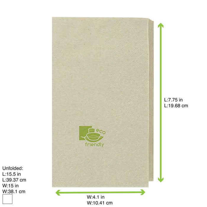 Serviette papier écrue 2 plis  400x400mm-1400Pcs