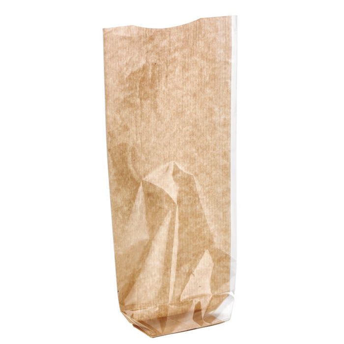 Sac transparent fond cartonné kraft  120 H260mm-100Pcs