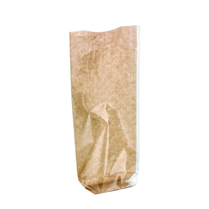 Sac transparent fond cartonné kraft  140 H305mm-100Pcs