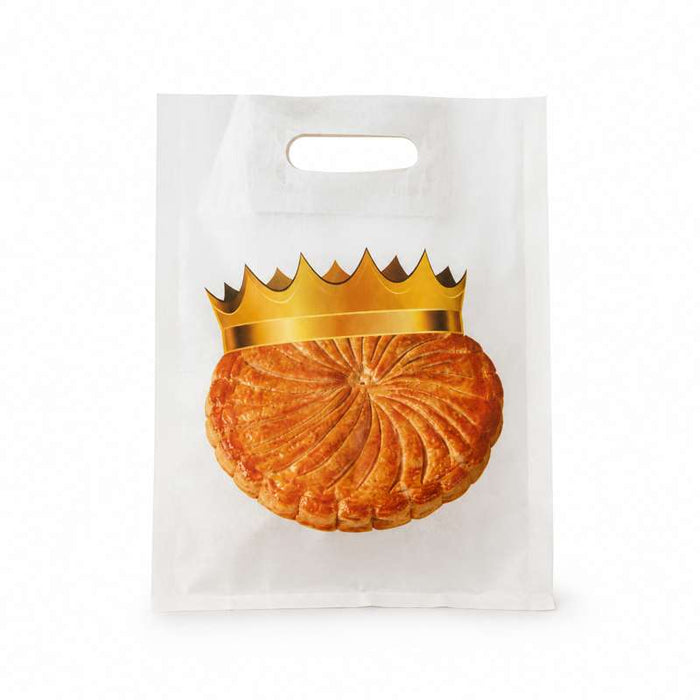 Sac à galette en papier blanc imprimé 300x30mm H360mm - 300Pcs