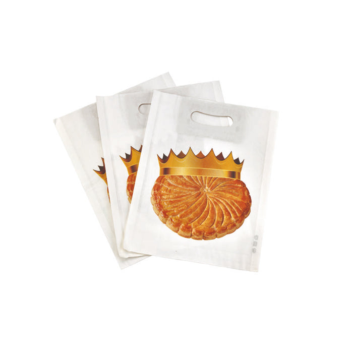 Sac à galette en papier blanc décoré 360x30mm H420mm - 300Pcs