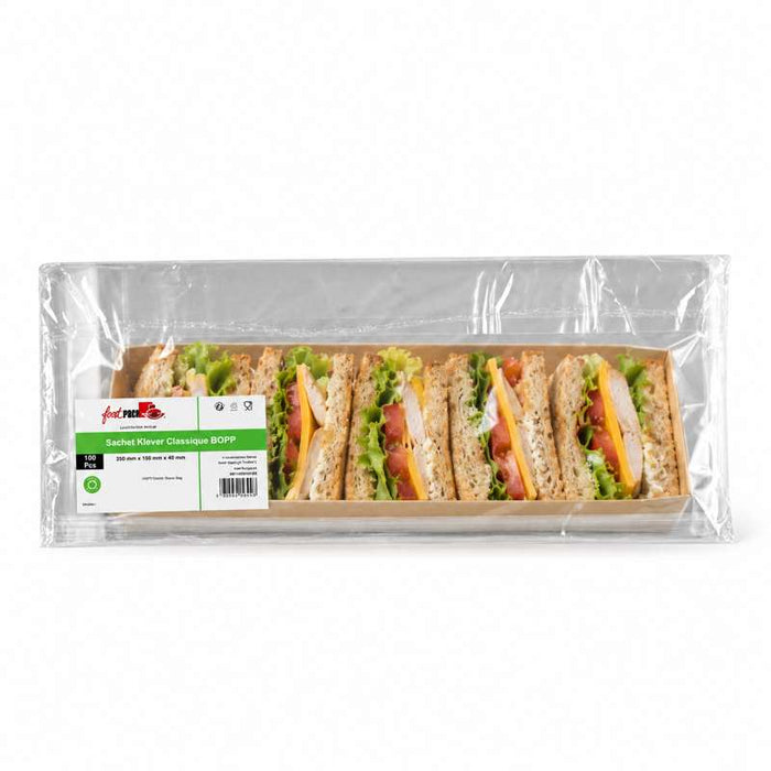 Sachet Klever refermable BOPP  350x150mm - 2000Pcs