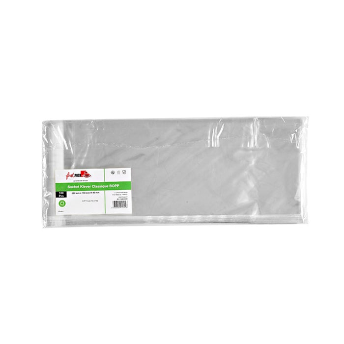 Sachet Klever refermable BOPP  350x150mm - 2000Pcs