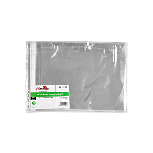 Sachet Klever refermable BOPP  250x200mm - 2000Pcs