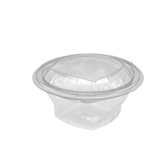 Saladier rond transparent PET avec couvercle attaché   H56mm 500ml-500Pcs