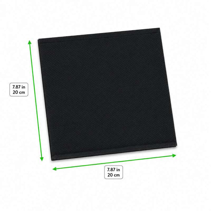 Serviette noire micro-point 2 plis 200x200mm - 2700Pcs