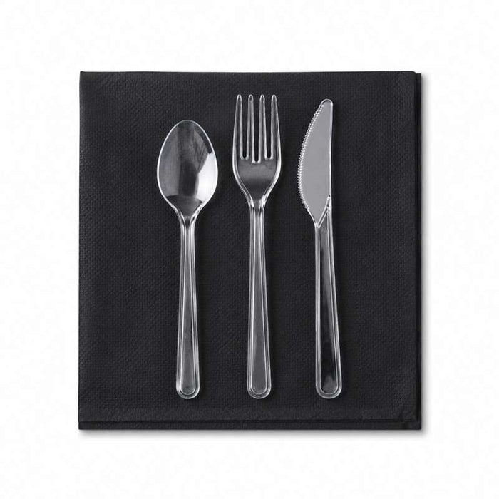 Serviette noire micro-point 2 plis 200x200mm - 2700Pcs