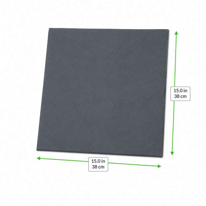 Serviette 2 plis anthracite micro-point 380x380mm - 1440Pcs
