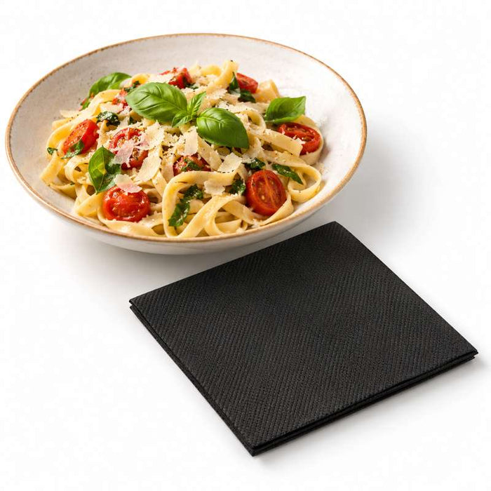 Serviette micropoint noire 2 plis   380x380mm-1440Pcs