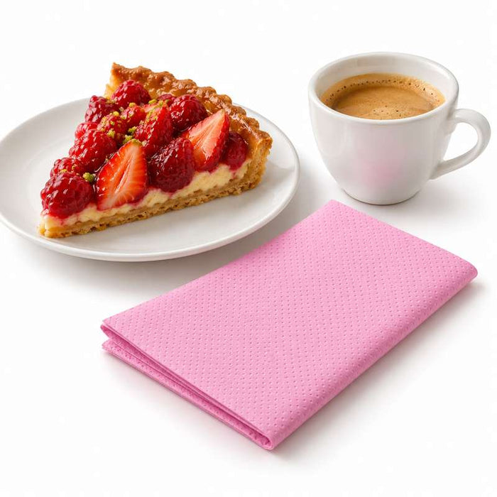 Serviette rose micro-point 2 plis 380x380mm - 1440Pcs