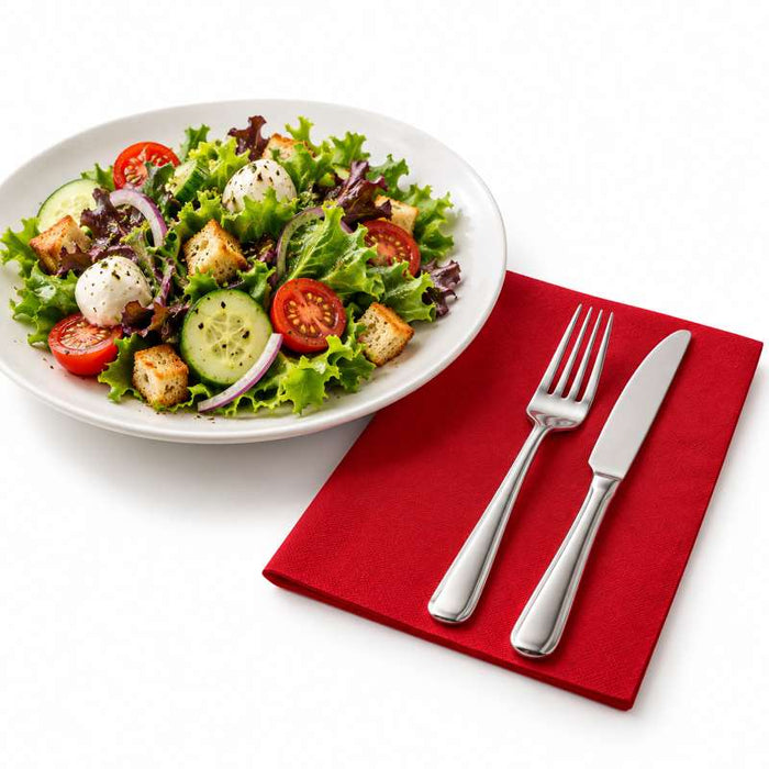 Serviette rouge micro-point 2 plis 380x380mm - 1440Pcs